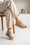 Women's Genuine Suede Leather Caged Sandals Thick Soled Comfort Casual Shoes