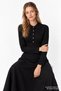 Shirt Collar Flared Regular Midi Knitwear Dress - 4