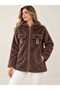 Soft Textured Hooded Jacket with Accessory Detail and Pockets