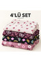 Girl's 4-Piece Patterned Combed Cotton Tights Set |   Butterfly, Rainbow, Polka Dot and Floral 95% Cotton