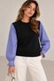 Women's Long Sleeve Crew Neck Knitwear Sweater with Shirt Inside Sporty Stylish Shirt Sweater - 3