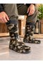 Men's Fleece-Lined Non-Slip Sole Water and Cold-Resistant Nylon Rain Boots with Sturdy Comfortable Sole - 2
