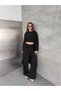 Women's Long Cardigan Crop Top and Wide-Leg Pants Casual 3-Piece Home Wear Set - 4