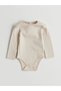 Lcw Baby Beige Crew Neck Printed Baby Boy Snap Fastener Bodysuit 3-Piece - 4