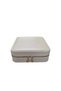 Wooden Case 6-Piece Watch Box |   20×20×7 cm |   Velvet Interior, Zippered Watch Storage Box Cream - 4