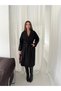 Women's Double-Breasted Collar Belted Waist Tie Buttoned Oversize Winter Long Cashmere Coat