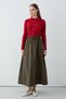 Ribbed Skirt Khaki - 2