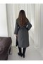 Women's Double-Breasted Collar Belted Waist Tie Buttoned Oversize Winter Long Cashmere Coat - 4