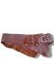 Women's Vittoria Brown Cracked Leather Belt — Asymmetrical Design Belt with Buckle - Standard Size - 4