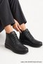 200-6 Orthopedic Black Mother Boots with Fur Inside the Sole, Women's Zippered Lace-Up Boots Shoes