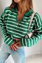 Polo Collar Striped Knit Sweater