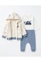 3-Piece Car Embroidered Baby Boy Set Welsoft 100% Cotton Printed Bodysuit 3-6 Months 6-9 9-12 12-18 Months Newborn Baby Set Cardigan +Pants +Bodysuit 100% Cotton Winter Baby 3-Piece Set