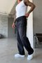 Men's Washed Black Relax Baggy Waist Belt Detailed Jean Jeans Trousers Ke-1248 - 2