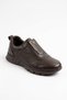 Eplas Women's Genuine Leather Shoes with Front Rubber Buckle, Brown Skin - 6