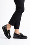 Ropen Nını Buckle Genuine Leather Women's Shoes Ballet Flats Black Patent Leather - 7
