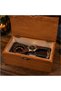 Tribal Sun and Double Crescent Patterned Wooden Box Burma Color 20X10X8 cm