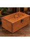 Tribal Sun and Double Crescent Patterned Wooden Box Burma Color 20X10X8 cm - 8