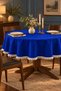 Pompom Detailed Round Tablecloth – Liquid-Resistant, Stain-Proof, Durable Duck Fabric, Different Size Options - 2