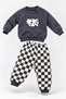 Baby Boy Set with Cow Print and Checkered Pattern Square Trousers, 2-Piece Seasonal Set - 2