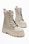 Women's Boots Beige Lace-Up V Stereç Thick Sole Faux Leather - 3