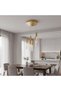 Golden Ceiling Chandelier - 6 Bulbs Round Structure - 2