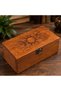 Tribal Sun and Double Crescent Patterned Wooden Box Burma Color 20X10X8 cm - 4