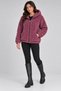 Women's Plum Color, Oversized Hooded Plush Coat – Zippered, Pocketed, Soft Textured Teddy Fur Look Winter Coat - 5