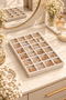 24 Compartment Suede Jewelry Organizer, Jewelry and Accessory Organizer for Inside Drawer