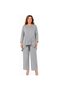 Plus Size Women's Oversize Full Lycra Wide Fit Pocketed Lace-Up Stone-Embellished Trendy Crewneck Seasonal Bottom-Up Set - 2