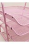 3-Tier Metal Mesh Document Rack A4 Document Tray Pastel Pastel Pink - 5