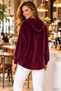 Velvet Shine - Women's Long Sleeve Hooded Relaxed Fit Blouse - 2