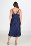 Premium Plus Size Satin Lace Embroidered Navy Blue Long 2-Piece Nightgown and Robe Set Bigsize - 3