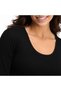 Women's Black Ribbed Wool Long Sleeve Undershirt Hsy-4009 - 4