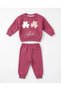 Love Embroidered Baby Girl Set 3 Threaded 100% Cotton 6-9Months 9-12Months 12-18Months 18-24 Months Top and Bottom 2-Piece Baby Girl Set Winter Baby Set Girl's Sweater Pajamas