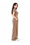Women's Ribbed Knitted Fabric Crew Neck Knitted Fabric Crew Neck Crop Loose Fit Comfortable Tracksuit Set 2-Piece Set - 2