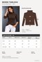 Striped Touch - Women's Stand Collar Blouse with Vertical Stitching Detail - 6