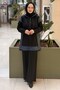 Fuat Gürşen Hooded Front-Zip Denim Combination Cap and Trousers Set - 2