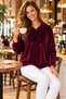 Velvet Shine - Women's Long Sleeve Hooded Relaxed Fit Blouse - 5
