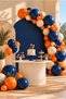 20-Piece Navy Blue Orange Sea Sand Balloon Set Birthday Party Balloon Bouquet Baby Shower Ornament Stylish Decoration Balloon - 2