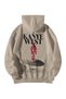 Cream Unisex Oversized Hoodie - Kanye West Poster Printed Oversized Hooded Kangaroo Pocket Hoodie