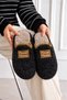 Women's Black Glitter Detailed Plush Winter Comfortable House Slippers - 2