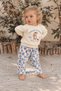 Baby Girl Set with Rabbit Print and Strawberry Pattern Pants, 2-Piece Seasonal Set for 6 9 12 18 24 Months