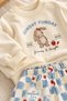 Baby Girl Set with Rabbit Print and Strawberry Pattern Pants, 2-Piece Seasonal Set for 6 9 12 18 24 Months - 5