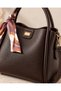 Women's Small Size 3-Compartment Stylish Hand and Shoulder Bag with Scarf (23X18 cm) - 5