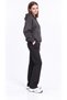 Women's Smoked Hooded Sweatshirt with 3 Yarn Side Pockets, Soft Puff Fabric - 4