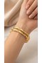 Gold Color Plated 2Pcs Baklava Bracelet - 4