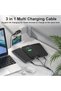كابل USB-A إلى USB-C و Lightning و Micro USB مجدول 3 في 1، أسود اللون - 3