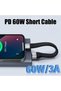 كابل USB C قصير 5.3 بوصة، كابل شحن سريع USB A إلى USB C بقوة 60 واط، يدعم مزامنة البيانات بسرعة 10 جيجابت في الثانية، 3 أمبير سريع الشحن - 2