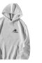 Women's Men's White Fantasia Printed Ebstar Oversize Hooded Sweatshirt with Kangaroo Pocket - 5