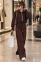 Polo Collar Knitwear Sweater Trouser Set